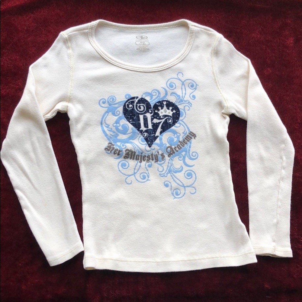 Girls’ long Sleeve Off-White shirt-size M -7/8